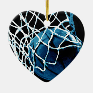 Adorno De Cerámica pelota de baloncesto azul