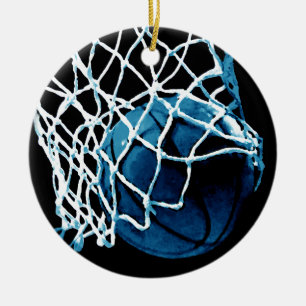 Adorno De Cerámica pelota de baloncesto azul