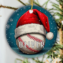 Pelota de béisbol con copos de nieve de sombrero d