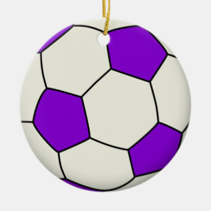 Adorno De Cerámica Pelota de fútbol en morado