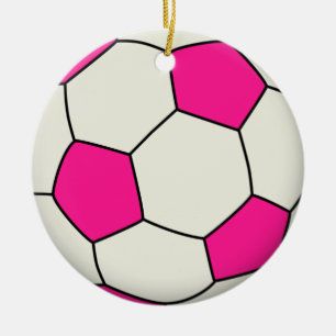 Adorno De Cerámica Pelota de fútbol en rosa