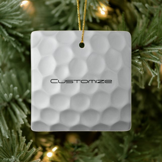 Adorno De Cerámica Pelota de golf con texto personalizado (Árbol)