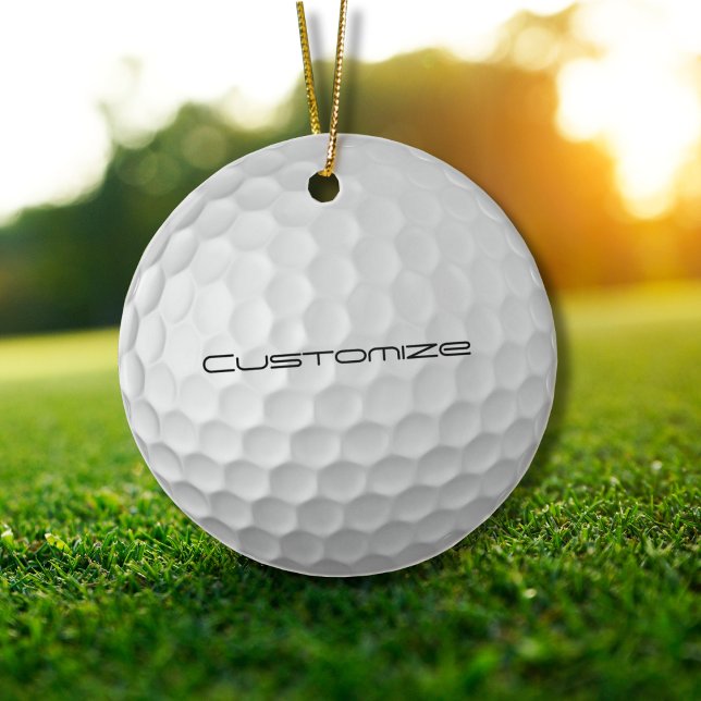 Adorno De Cerámica Pelota de golf con texto personalizado (Subido por el creador)