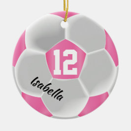 Adorno De Cerámica Pelota de ⚽ rosa y blanca