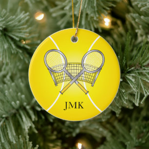 Adorno De Cerámica Pelota de tenis amarilla   Nombre DIY
