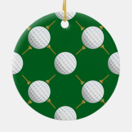 Adorno De Cerámica Pelotas y tees de golf en verde