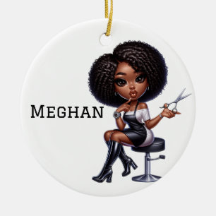 Adorno De Cerámica Peluquera Chic Personalizada