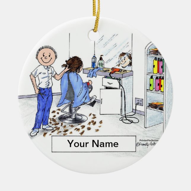 Adorno De Cerámica Peluquería - Hombre (Frente)