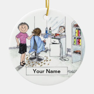 Adorno De Cerámica Peluquero - hembra