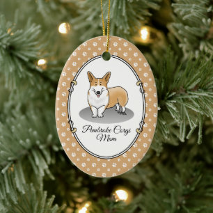 Adorno De Cerámica Pembroke Welsh Corgi Mom (rojo 1) Dog Mom Cute
