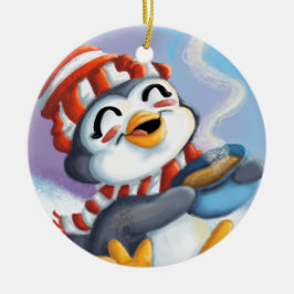 Adorno De Cerámica Penguin Cocoa Ornmament