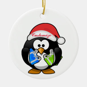 Adorno De Cerámica Penguin Santa Thunder_Cove 