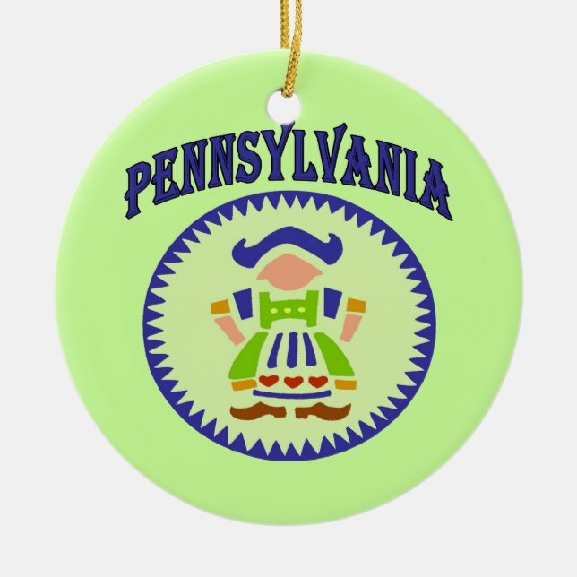 Adorno De Cerámica Pennsylvania Dutch (Frente)