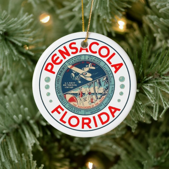 Adorno De Cerámica Pensacola Florida PERSONALIZADA (Árbol)