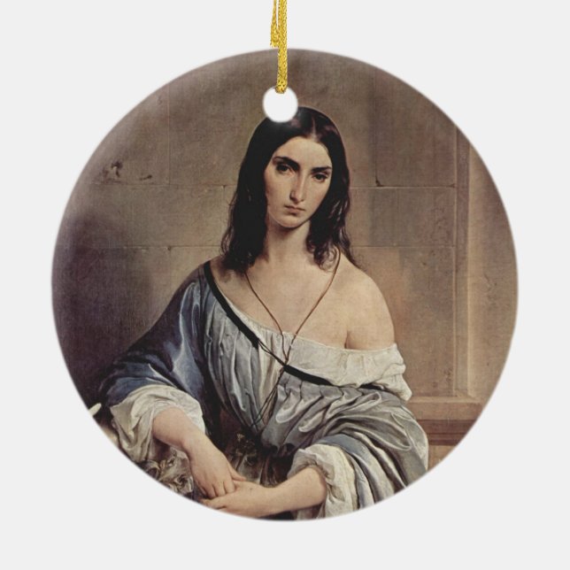 Adorno De Cerámica Pensamientos melancólicos (por Francesco Hayez) (Atrás)