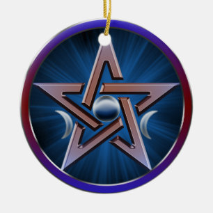Adorno De Cerámica Pentagram lunar de la diosa