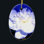 Adorno De Cerámica Peonia blanca y púrpura<br><div class="desc">foto romántica y elegante de gente blanca y púrpura</div>