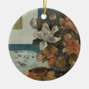 Adorno De Cerámica Peonías chinas y mandolina de Paul Gauguin