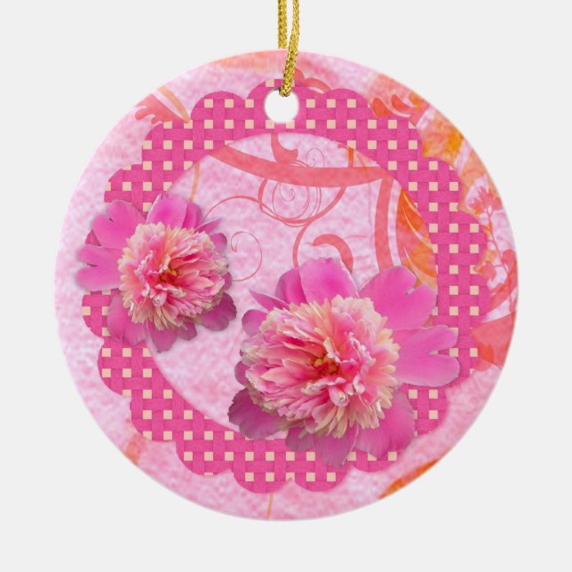 Adorno De Cerámica Peonies Ornament (Frente)