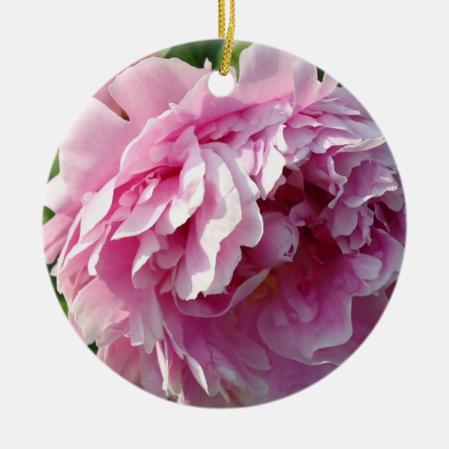 Adorno De Cerámica Peonies rosados (Frente)