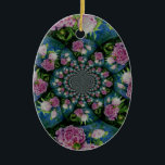 Adorno De Cerámica Peony Mandala<br><div class="desc">Romántico surrealista mandala peonía rosa pintura acuarela de H Cooper</div>
