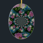 Adorno De Cerámica Peony Mandala<br><div class="desc">Romántico surrealista mandala peonía rosa pintura acuarela de H Cooper</div>