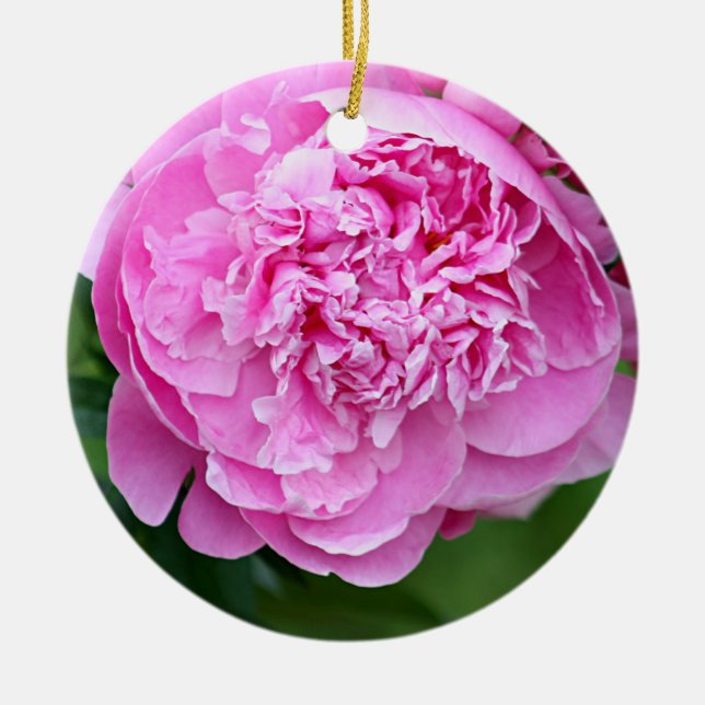 Adorno De Cerámica Peony rosado (Frente)