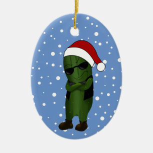 Adorno De Cerámica Pepino de Navidad