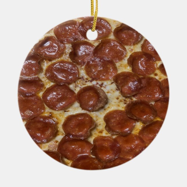 Adorno De Cerámica Pepperoni Pizza (Frente)