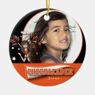 Adorno De Cerámica Pequeña animadora - Foto DIY - Naranja