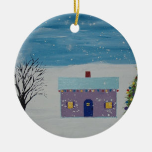 Adorno De Cerámica Pequeña casa del navidad