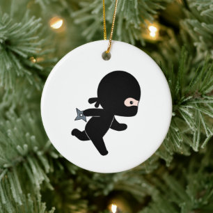 Adorno De Cerámica Pequeña En Marcha Ninja