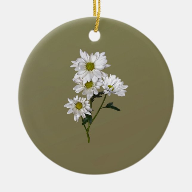 Adorno De Cerámica Pequeña margarita mirando hacia arriba (Frente)