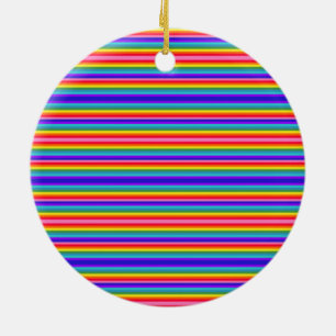 Adorno De Cerámica Pequeñas franjas de colores arcoiris