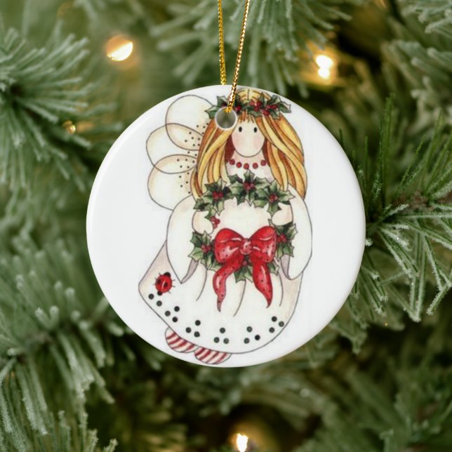 ADORNO DE CERÁMICA **PEQUEÑO ANGEL** DE NAVIDAD (Árbol)