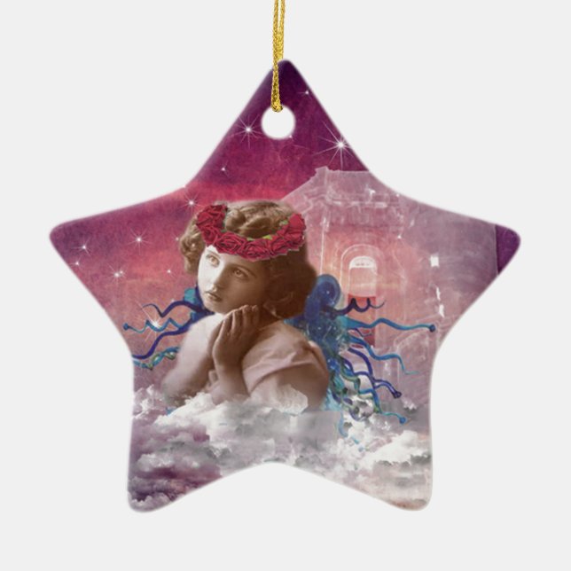 Adorno De Cerámica Pequeño ángel de rezar (Frente)