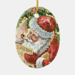 Adorno De Cerámica Pequeño ayudante de Santa