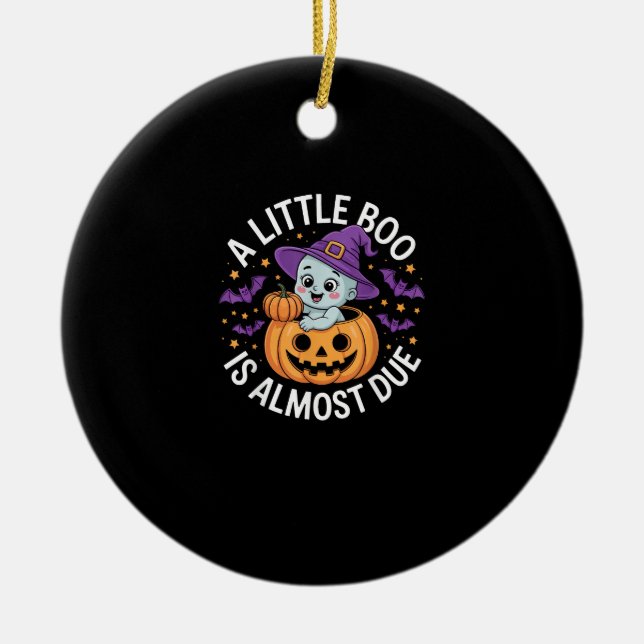 Adorno De Cerámica Pequeño Boo Casi Se Debe A Un Embarazo De Hallowee (Frente)