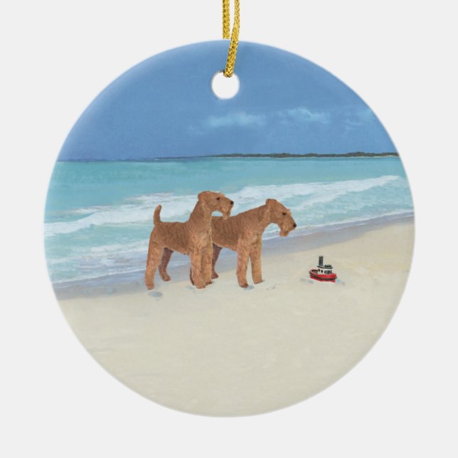 Adorno De Cerámica Pequeño bote de remolinos (Frente)