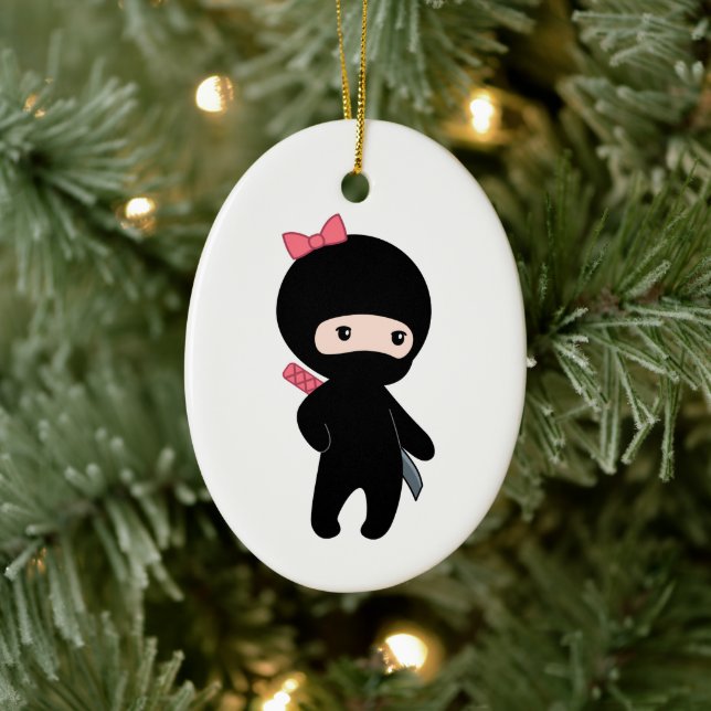 Adorno De Cerámica Pequeño Chica Ninja (Árbol)