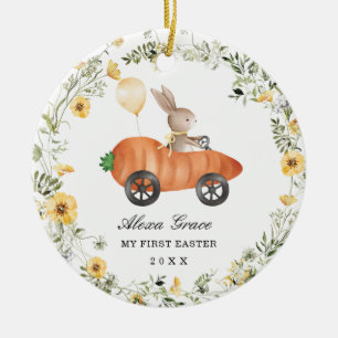 Adorno De Cerámica Pequeño Conejo de Conejo de Flores Silvestres Pri