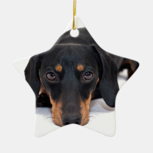 Adorno De Cerámica Pequeño Dachshund