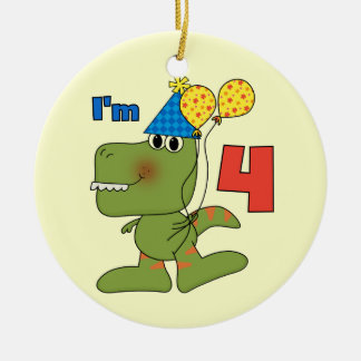 Adorno De Cerámica Pequeño Dino 4 camisetas de cumpleaños y regalos