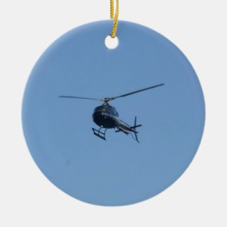Adorno De Cerámica Pequeño helicóptero negro
