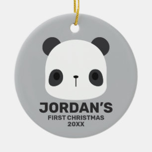 Adorno De Cerámica Pequeño oso oso panda con nombre personalizado