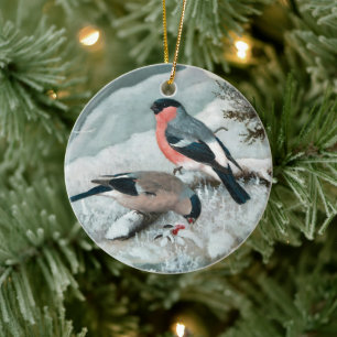 Adorno De Cerámica Pequeño pájaro lindo - Bullfinch, arte