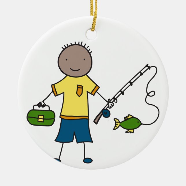 Adorno De Cerámica Pequeño pescador (Frente)