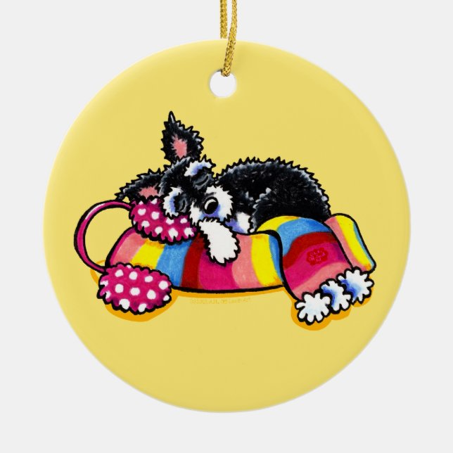 Adorno De Cerámica Pequeño Schnauzer (Frente)