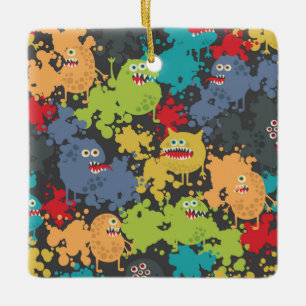 Adorno De Cerámica Pequeños monstruos graciosos