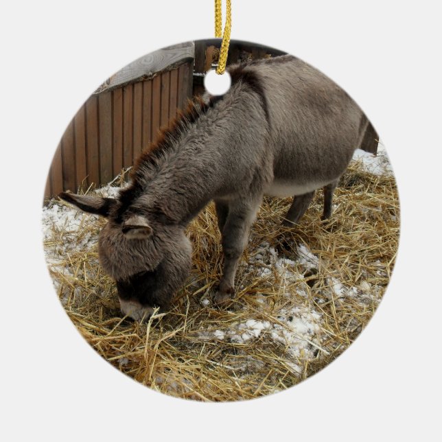 Adorno De Cerámica Pequeños Navidades de burro (Frente)